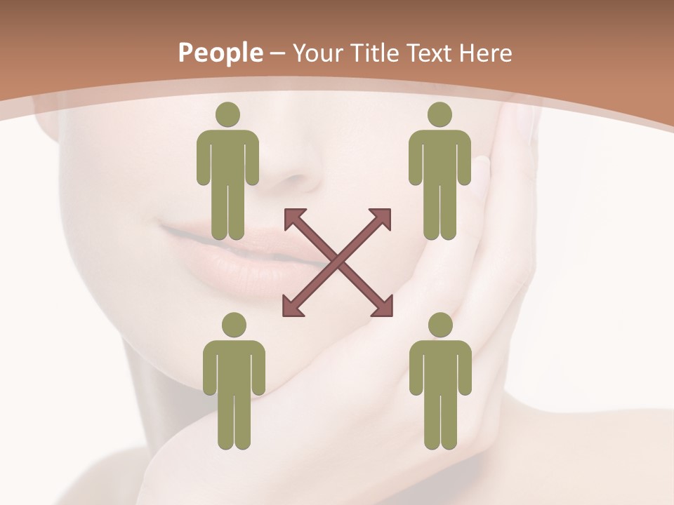 Portrait Of Young Elegance Woman Stroking Her Beautiful Face PowerPoint Template