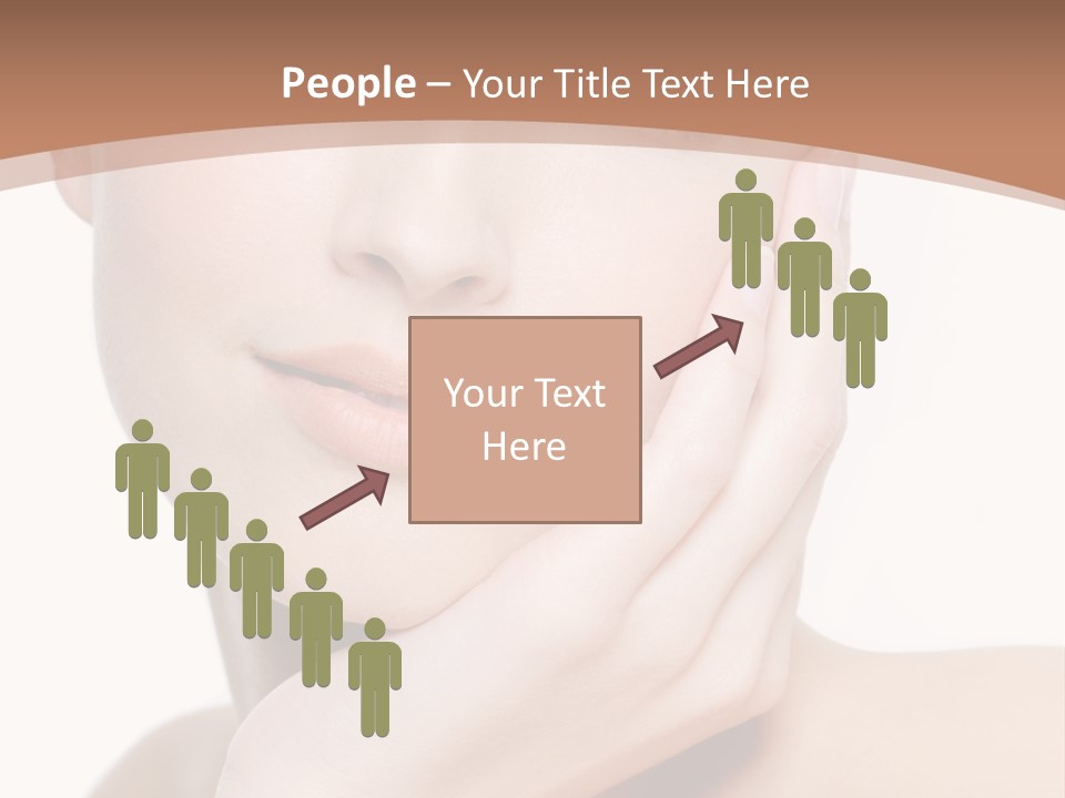 Portrait Of Young Elegance Woman Stroking Her Beautiful Face PowerPoint Template