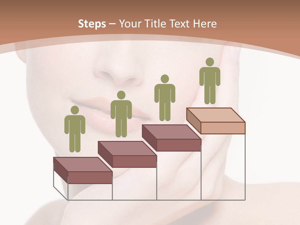 Portrait Of Young Elegance Woman Stroking Her Beautiful Face PowerPoint Template