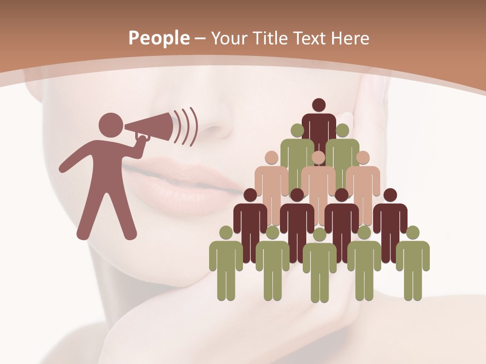 Portrait Of Young Elegance Woman Stroking Her Beautiful Face PowerPoint Template