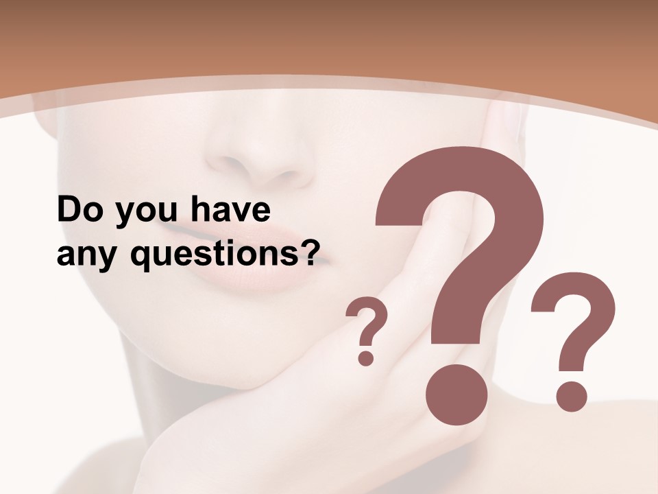 Portrait Of Young Elegance Woman Stroking Her Beautiful Face PowerPoint Template