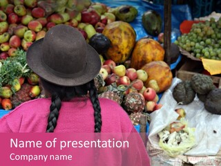 Woman At Pisac Market In Peru PowerPoint Template