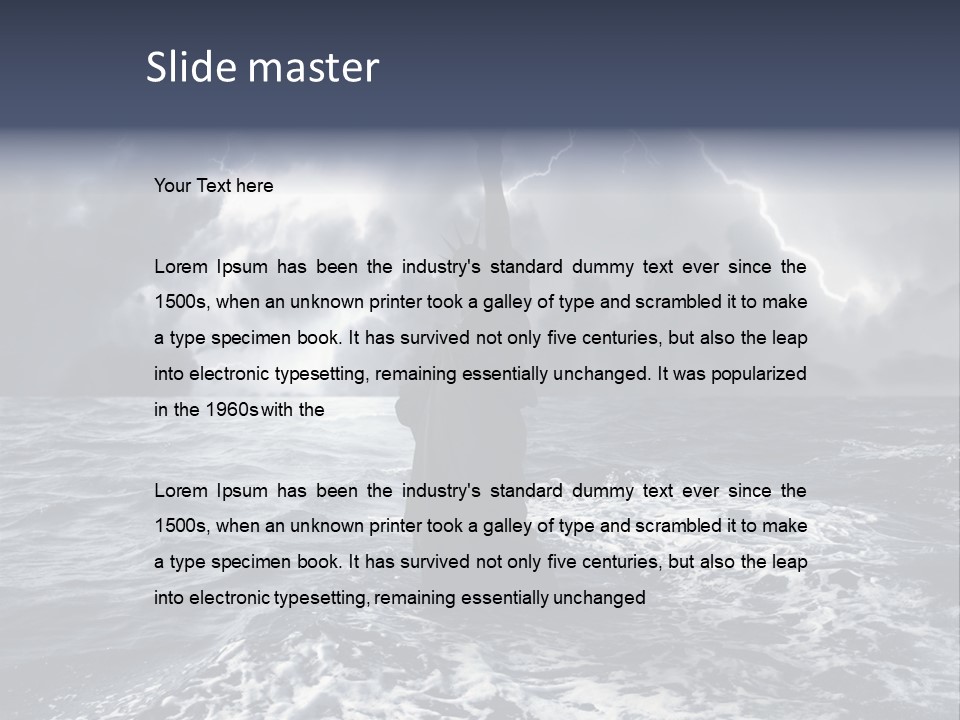 A Statue Of Liberty In The Middle Of The Ocean PowerPoint Template