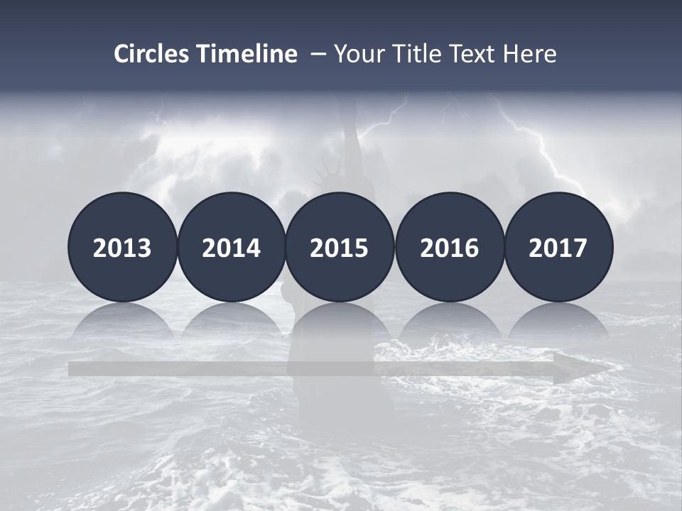 A Statue Of Liberty In The Middle Of The Ocean PowerPoint Template