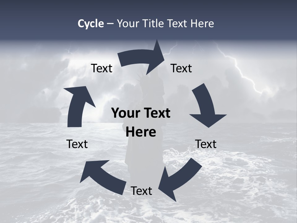 A Statue Of Liberty In The Middle Of The Ocean PowerPoint Template