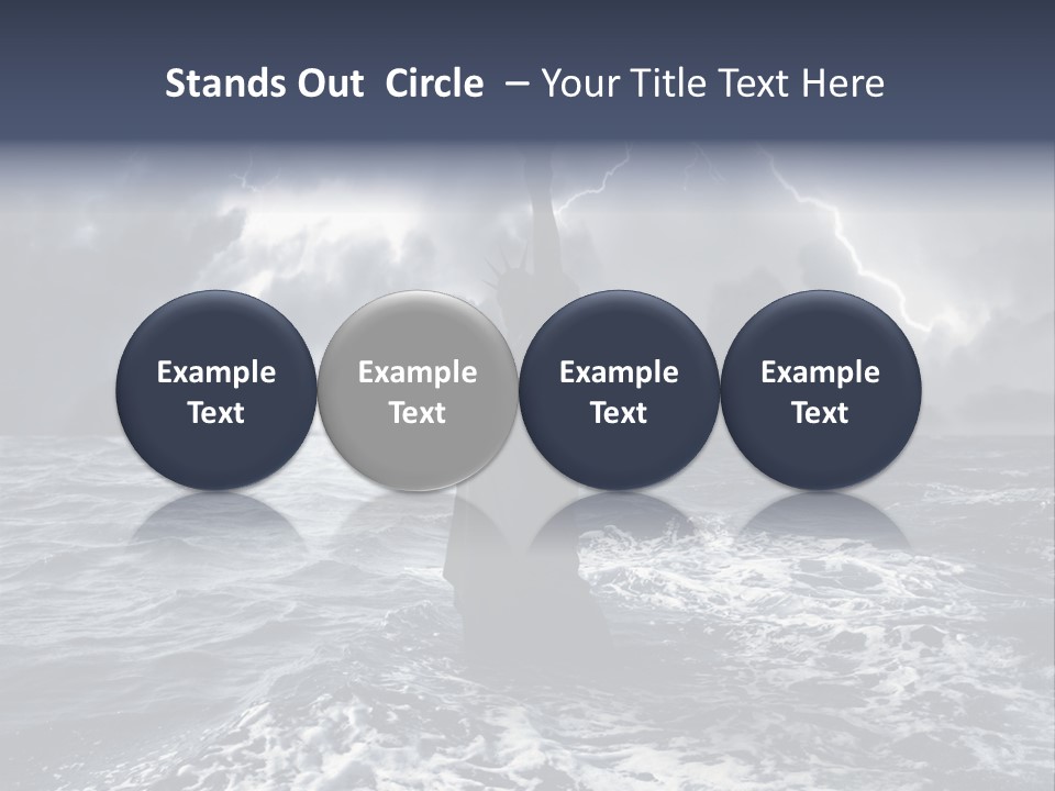 A Statue Of Liberty In The Middle Of The Ocean PowerPoint Template