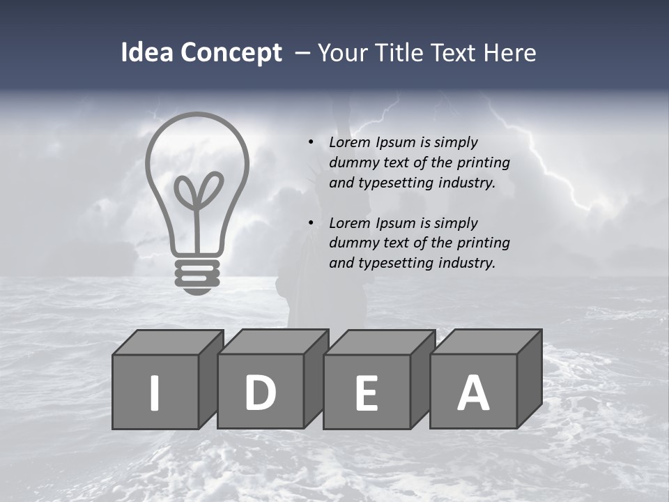 A Statue Of Liberty In The Middle Of The Ocean PowerPoint Template