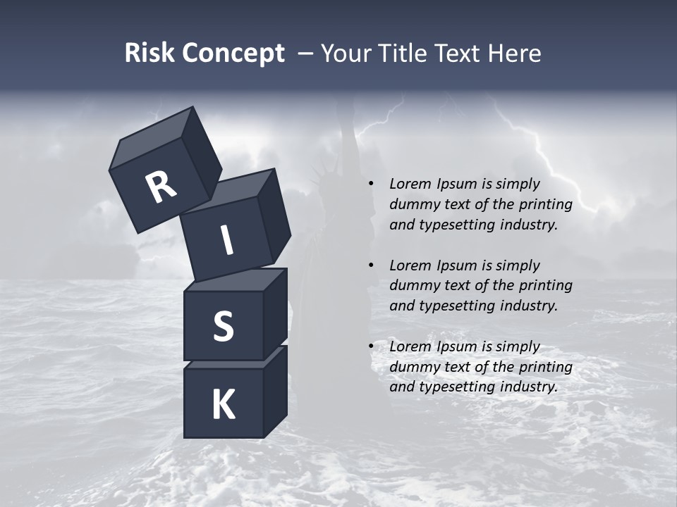 A Statue Of Liberty In The Middle Of The Ocean PowerPoint Template