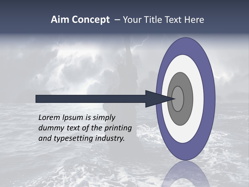 A Statue Of Liberty In The Middle Of The Ocean PowerPoint Template