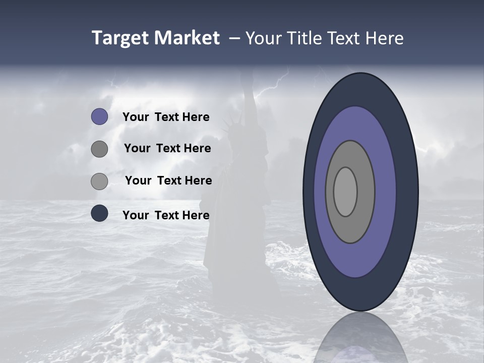 A Statue Of Liberty In The Middle Of The Ocean PowerPoint Template