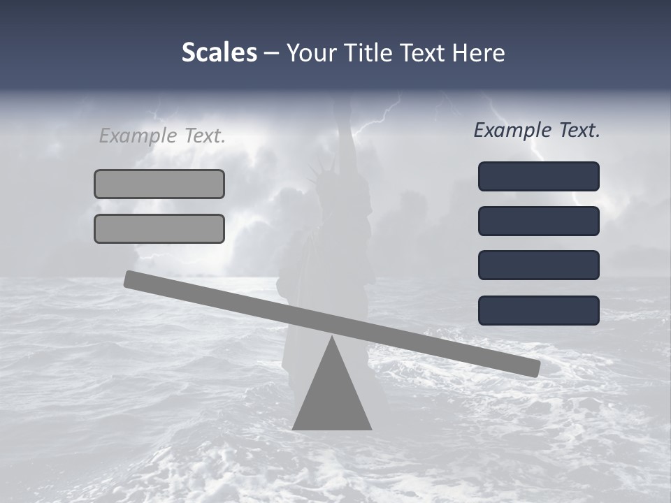 A Statue Of Liberty In The Middle Of The Ocean PowerPoint Template