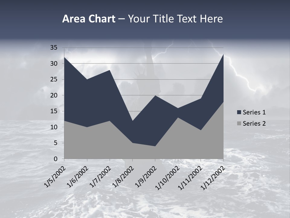 A Statue Of Liberty In The Middle Of The Ocean PowerPoint Template
