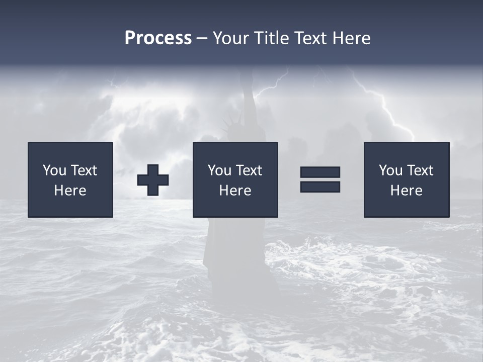 A Statue Of Liberty In The Middle Of The Ocean PowerPoint Template