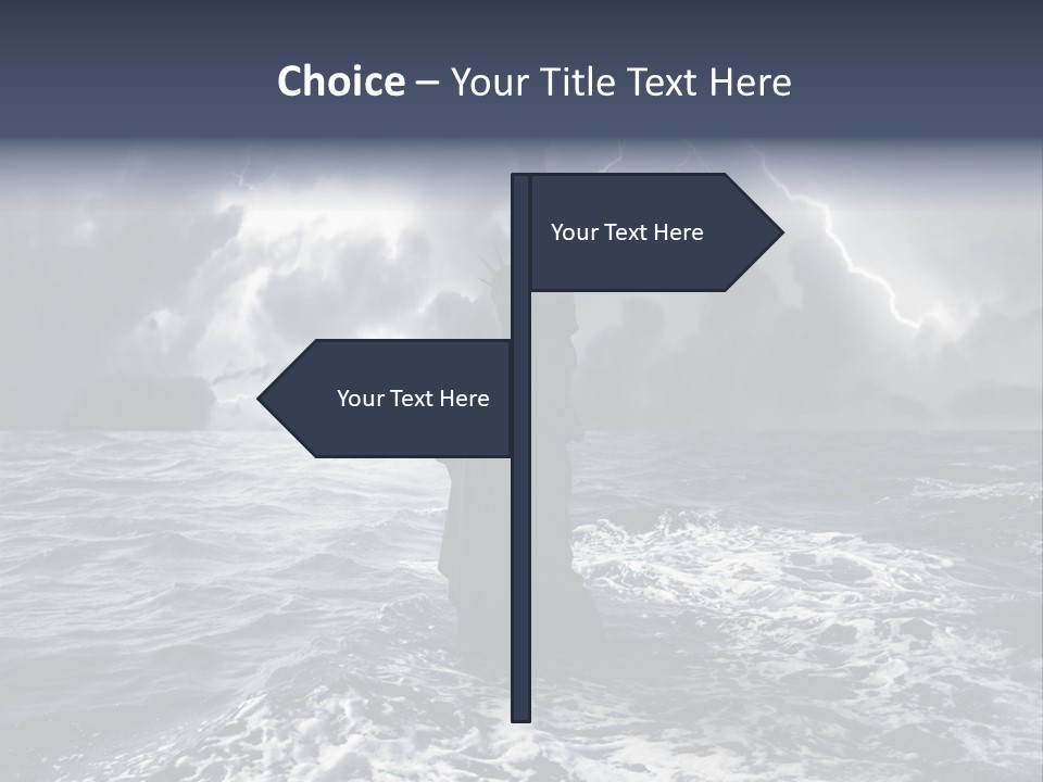 A Statue Of Liberty In The Middle Of The Ocean PowerPoint Template