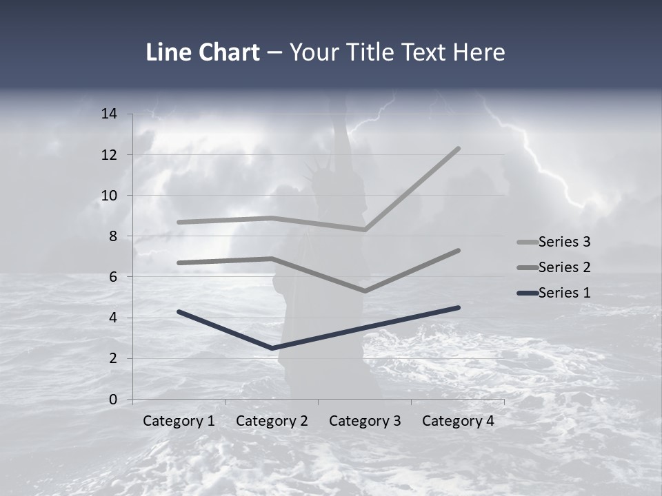 A Statue Of Liberty In The Middle Of The Ocean PowerPoint Template