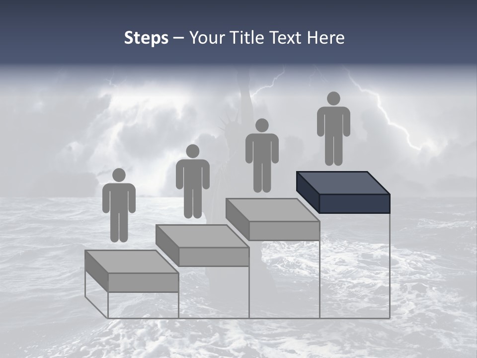 A Statue Of Liberty In The Middle Of The Ocean PowerPoint Template