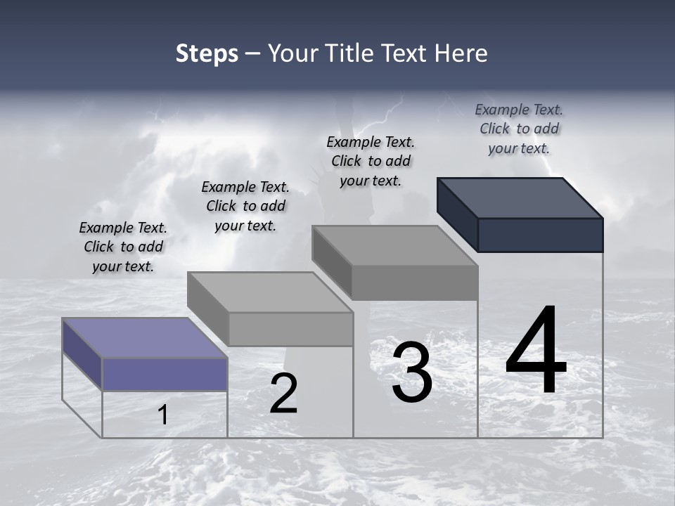 A Statue Of Liberty In The Middle Of The Ocean PowerPoint Template