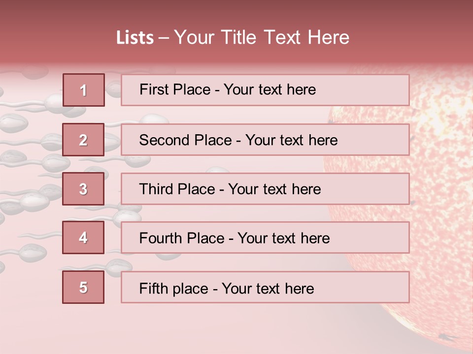 Cartoon Illustrating Male Sperm Cells Fertilizing A Female Egg PowerPoint Template