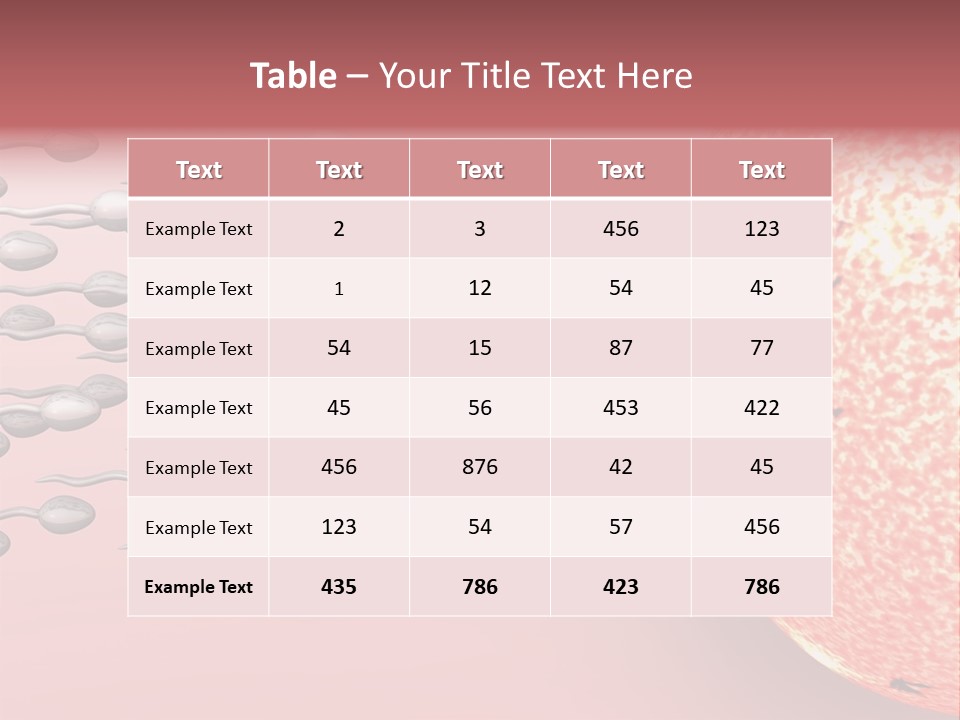 Cartoon Illustrating Male Sperm Cells Fertilizing A Female Egg PowerPoint Template