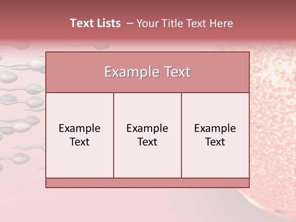 Cartoon Illustrating Male Sperm Cells Fertilizing A Female Egg PowerPoint Template