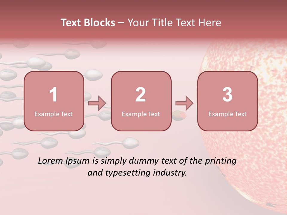 Cartoon Illustrating Male Sperm Cells Fertilizing A Female Egg PowerPoint Template