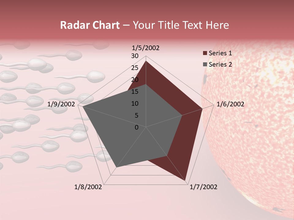 Cartoon Illustrating Male Sperm Cells Fertilizing A Female Egg PowerPoint Template