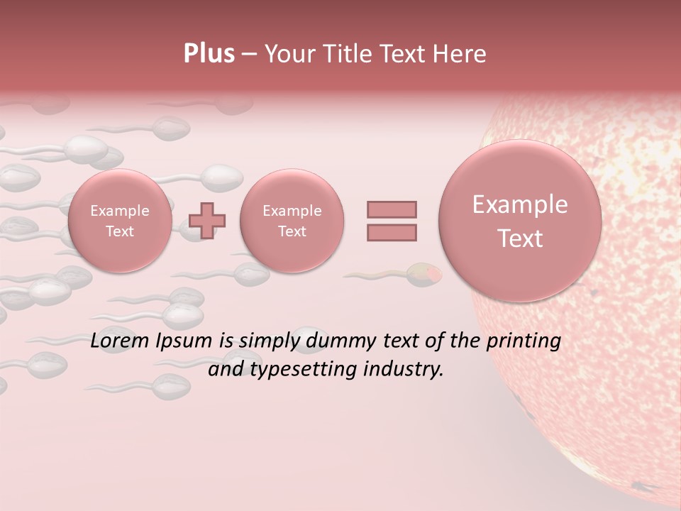 Cartoon Illustrating Male Sperm Cells Fertilizing A Female Egg PowerPoint Template