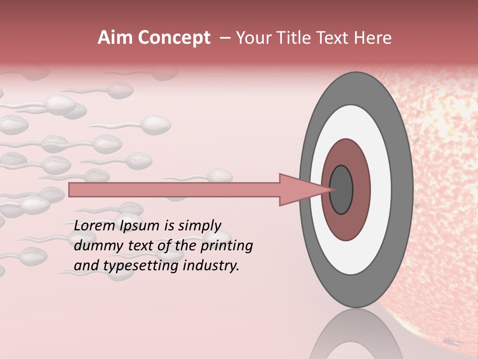 Cartoon Illustrating Male Sperm Cells Fertilizing A Female Egg PowerPoint Template