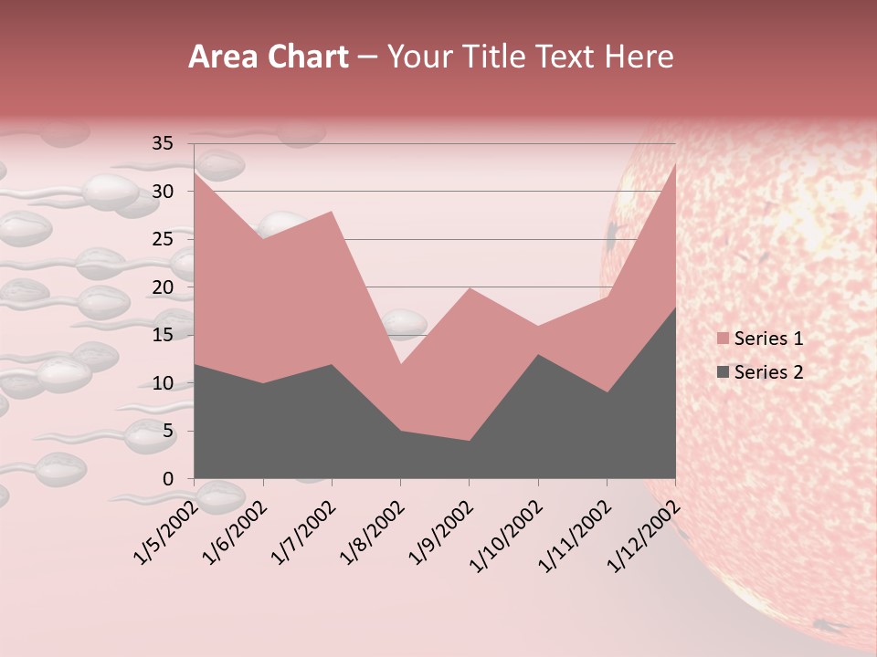 Cartoon Illustrating Male Sperm Cells Fertilizing A Female Egg PowerPoint Template