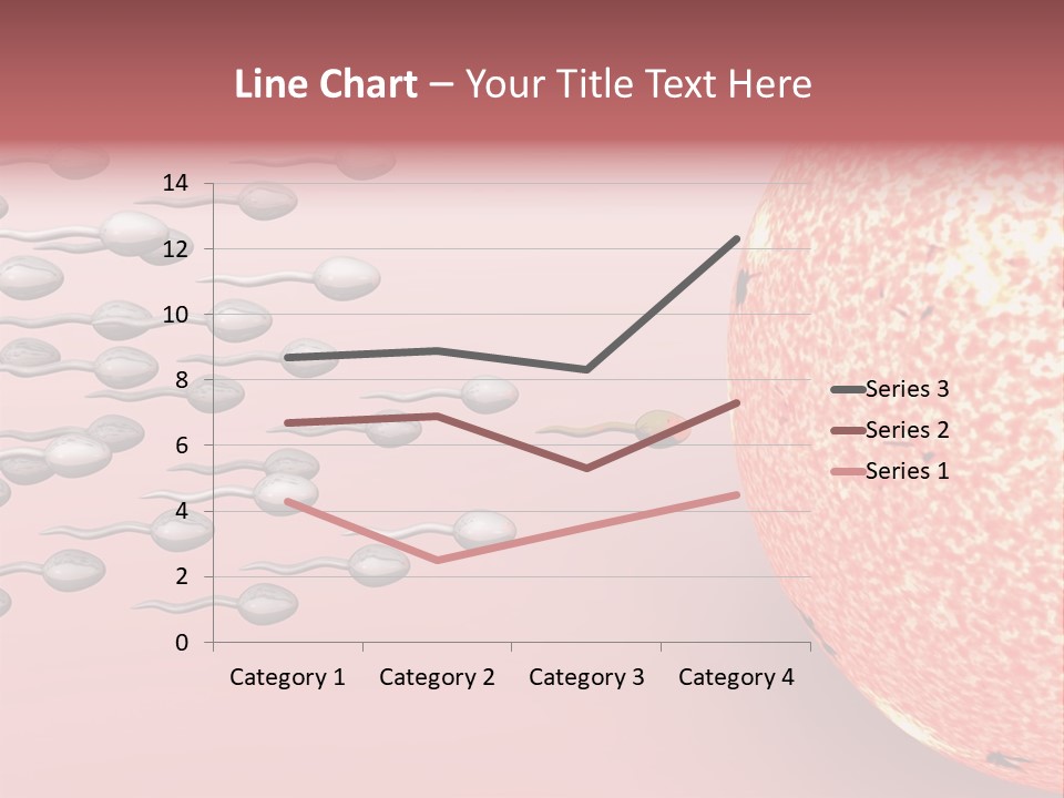 Cartoon Illustrating Male Sperm Cells Fertilizing A Female Egg PowerPoint Template