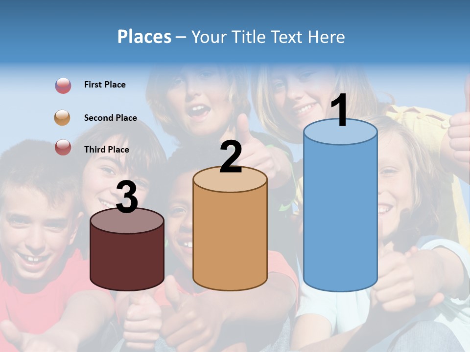 Happy Kids With Thumbs Up PowerPoint Template