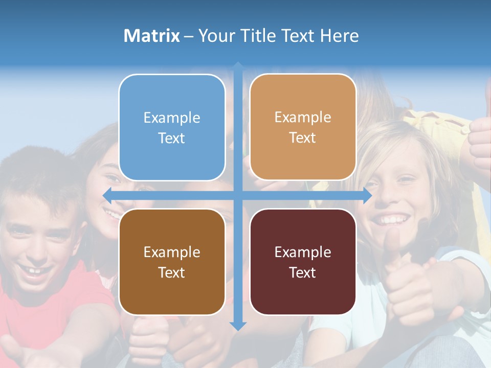 Happy Kids With Thumbs Up PowerPoint Template