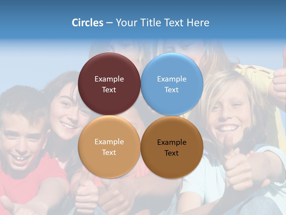 Happy Kids With Thumbs Up PowerPoint Template