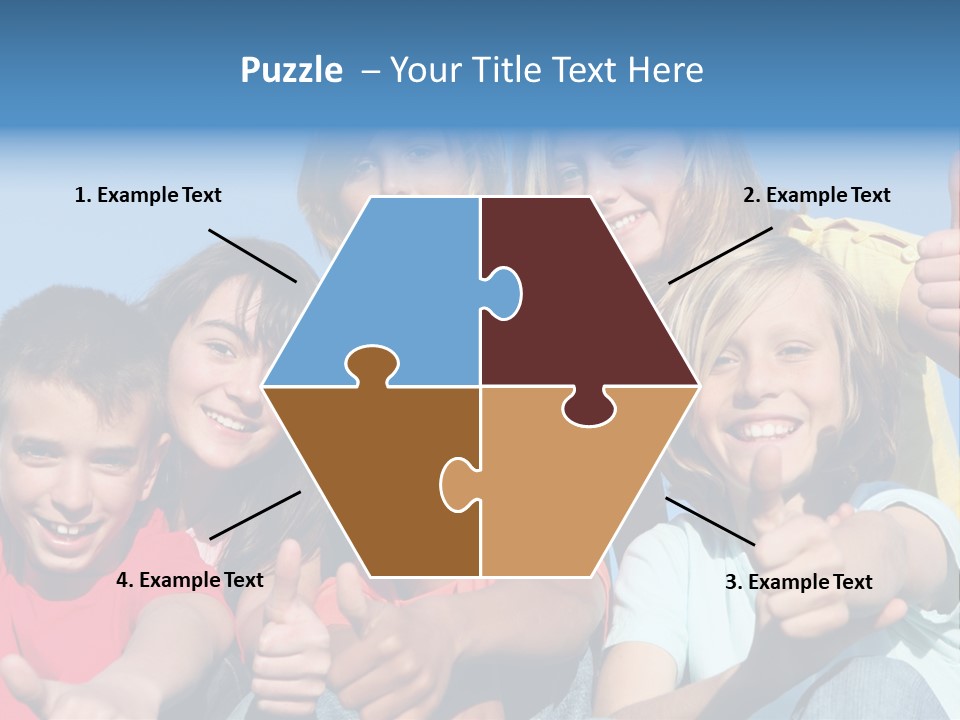 Happy Kids With Thumbs Up PowerPoint Template