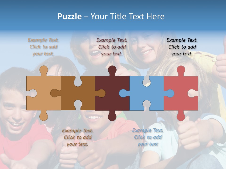 Happy Kids With Thumbs Up PowerPoint Template