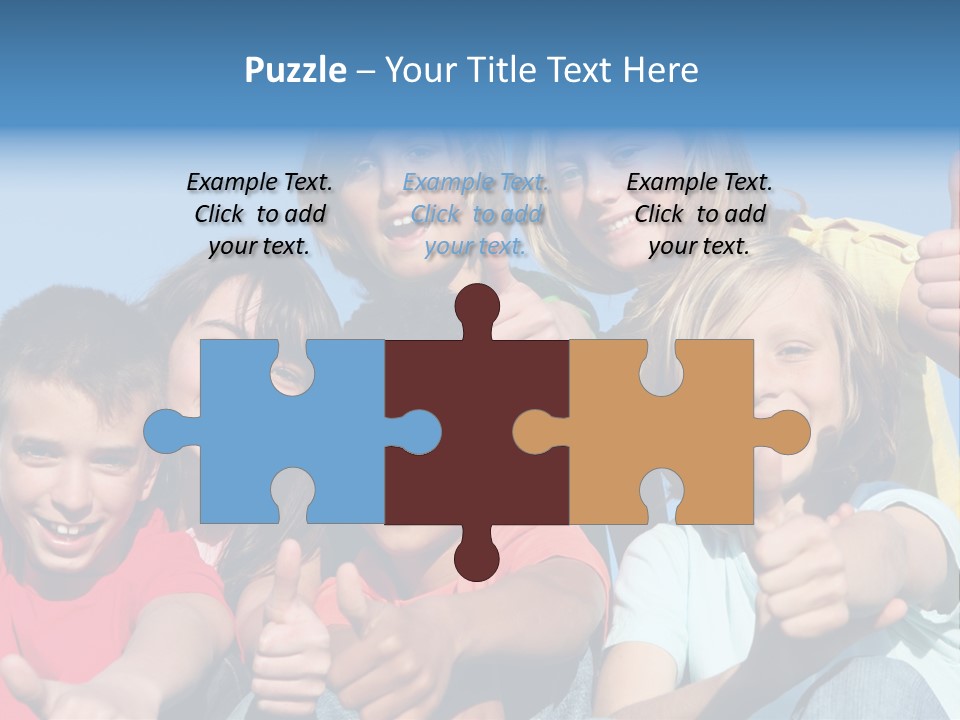 Happy Kids With Thumbs Up PowerPoint Template