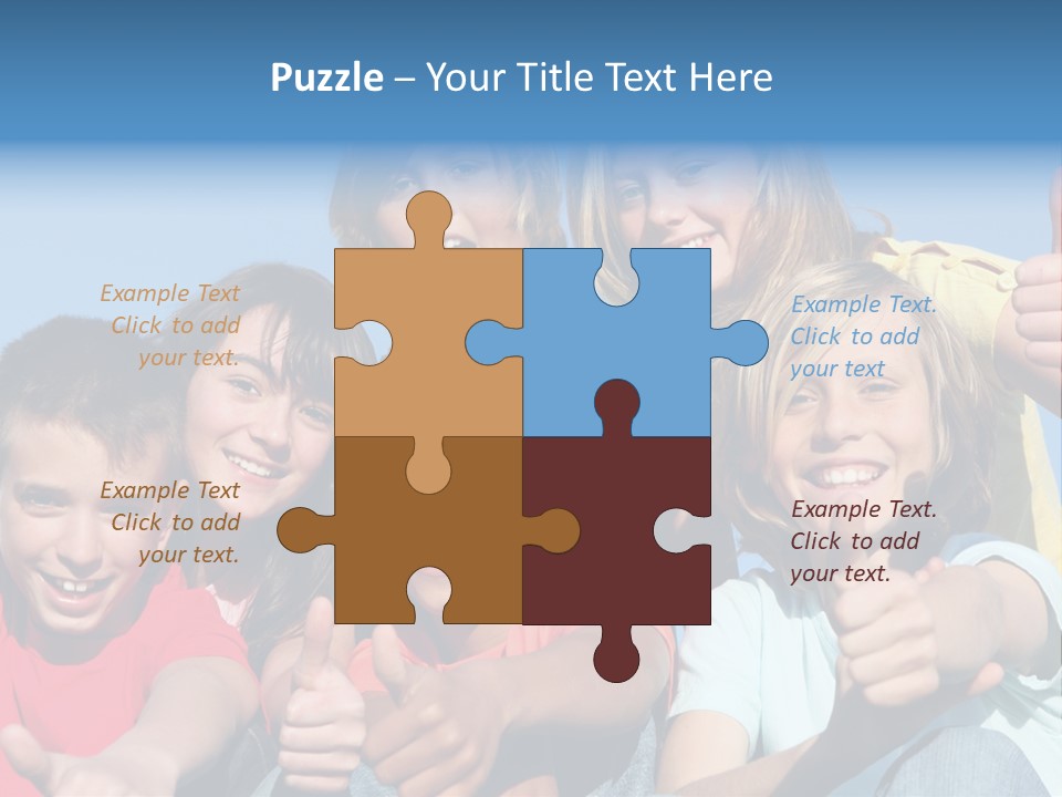 Happy Kids With Thumbs Up PowerPoint Template