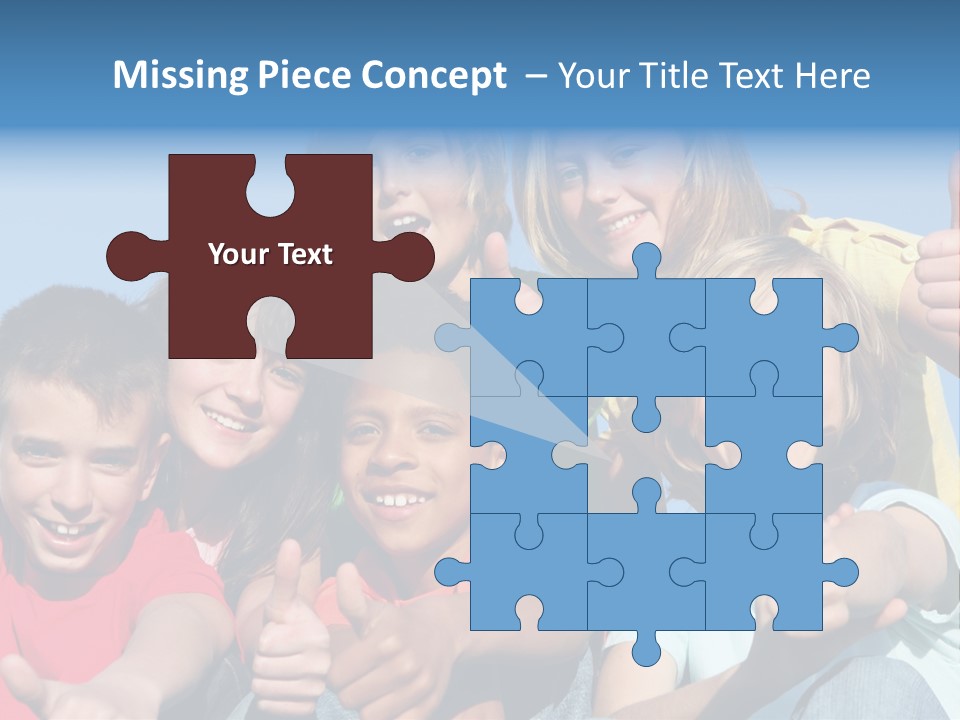 Happy Kids With Thumbs Up PowerPoint Template