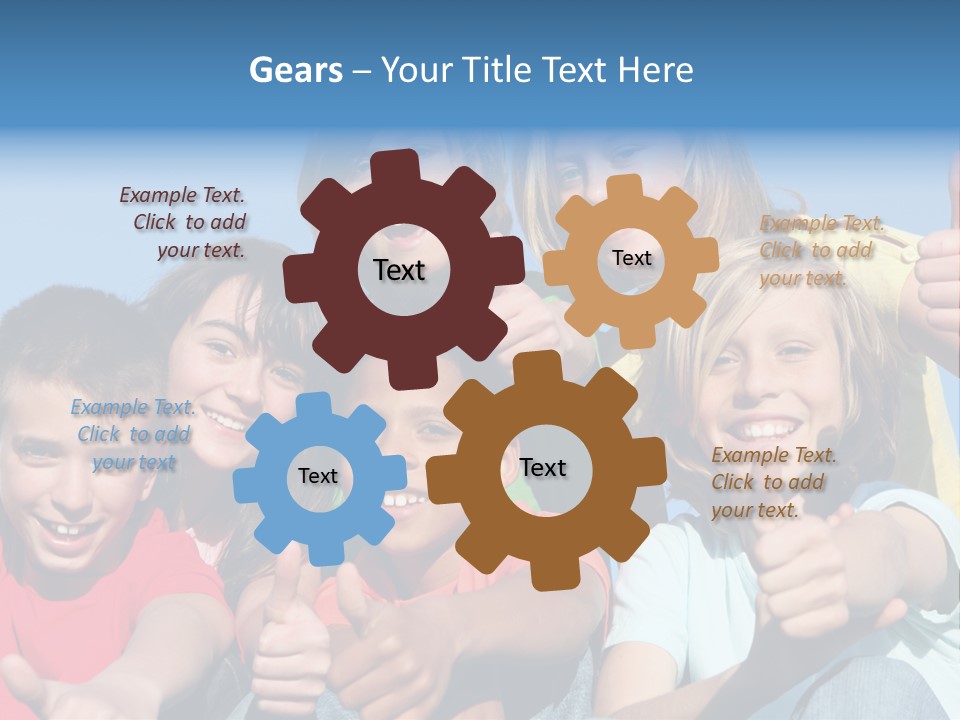 Happy Kids With Thumbs Up PowerPoint Template