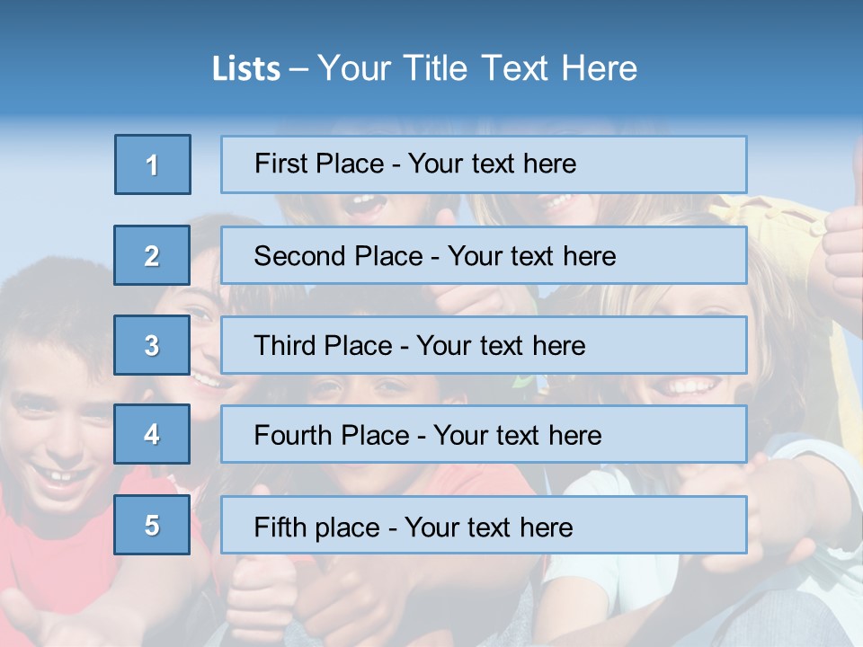 Happy Kids With Thumbs Up PowerPoint Template