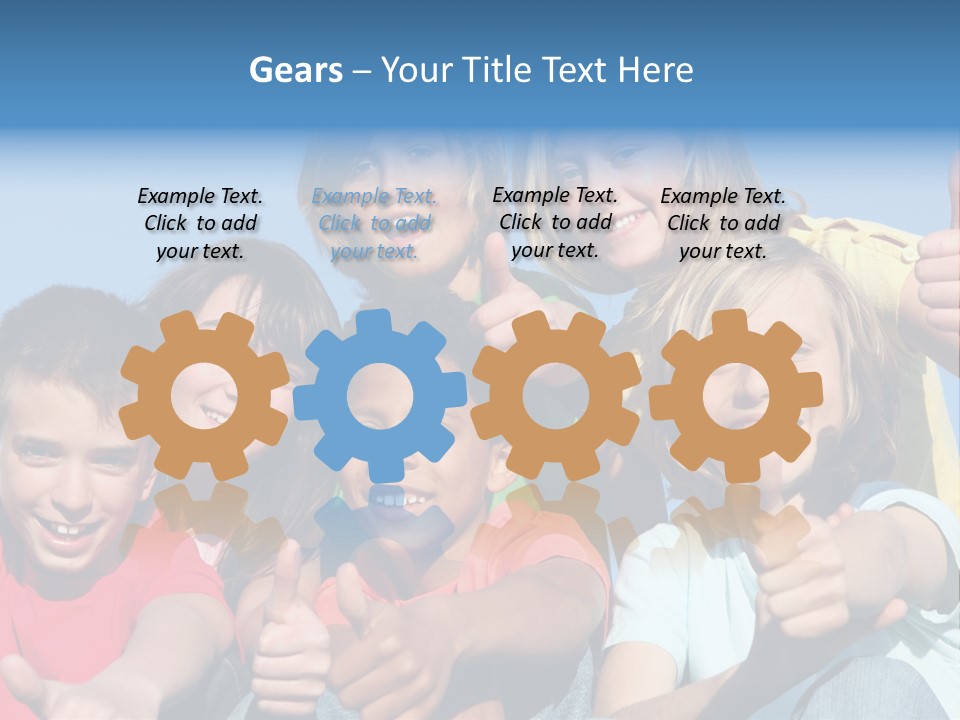 Happy Kids With Thumbs Up PowerPoint Template