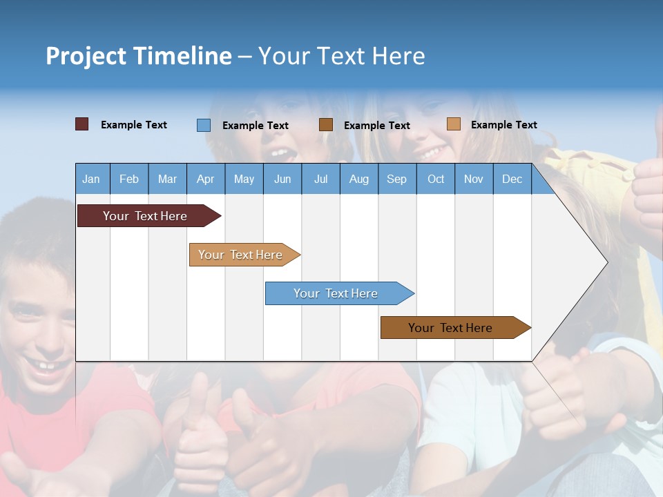 Happy Kids With Thumbs Up PowerPoint Template