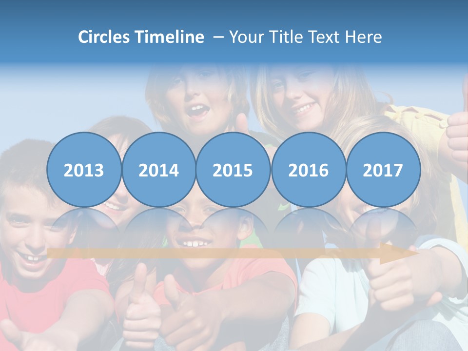 Happy Kids With Thumbs Up PowerPoint Template