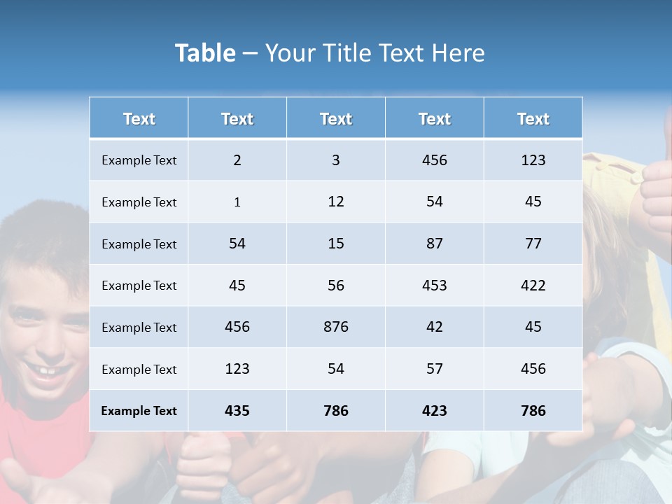 Happy Kids With Thumbs Up PowerPoint Template