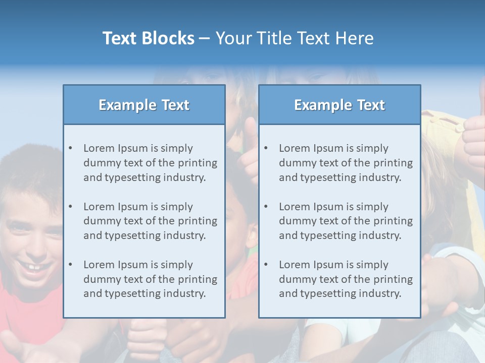 Happy Kids With Thumbs Up PowerPoint Template