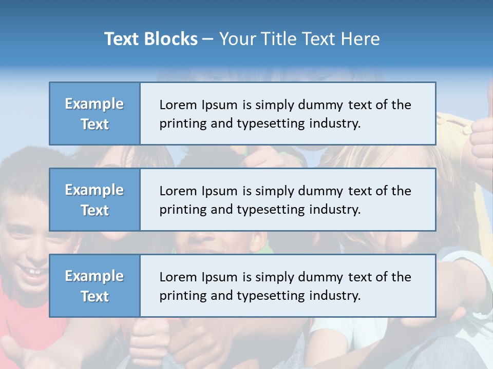 Happy Kids With Thumbs Up PowerPoint Template