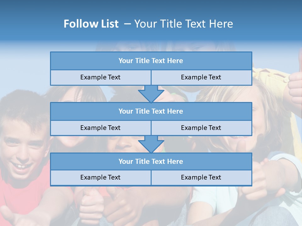Happy Kids With Thumbs Up PowerPoint Template