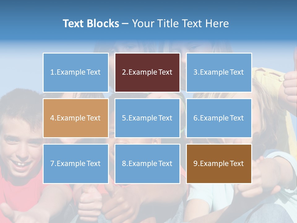 Happy Kids With Thumbs Up PowerPoint Template