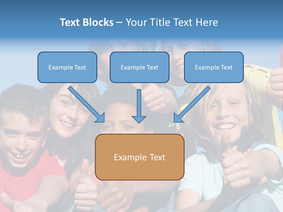 Happy Kids With Thumbs Up PowerPoint Template