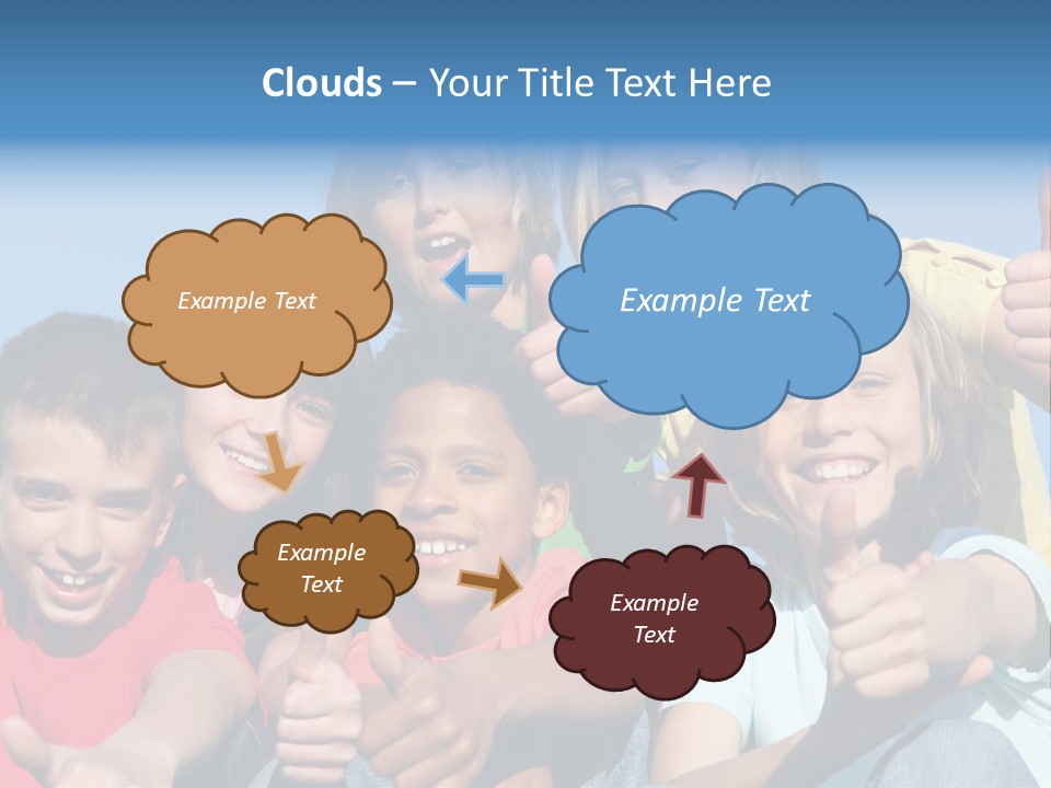Happy Kids With Thumbs Up PowerPoint Template